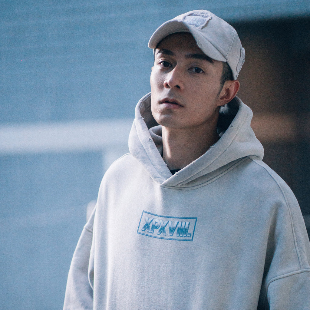 XPX GRADIENT TIE DYE PRINT GREY HOODIE