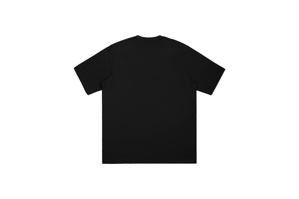 XPX STITCHED RAINBOW WORDINGS BLACK CREW NECK TEE