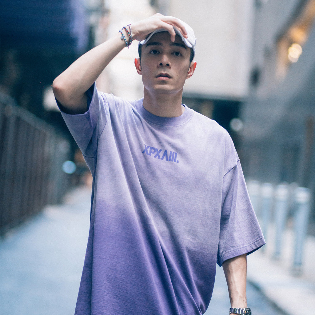 XPX GRADIENT TIE DYE PURPLE CREW NECK TEE