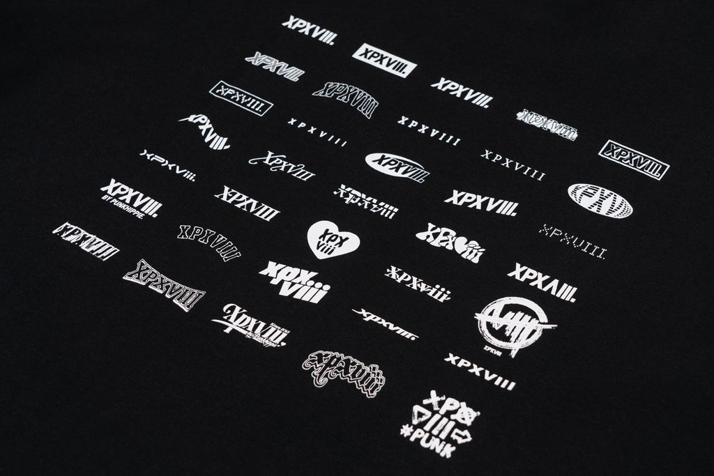 XPX LOGO PARADE BLACK CREW NECK TEE