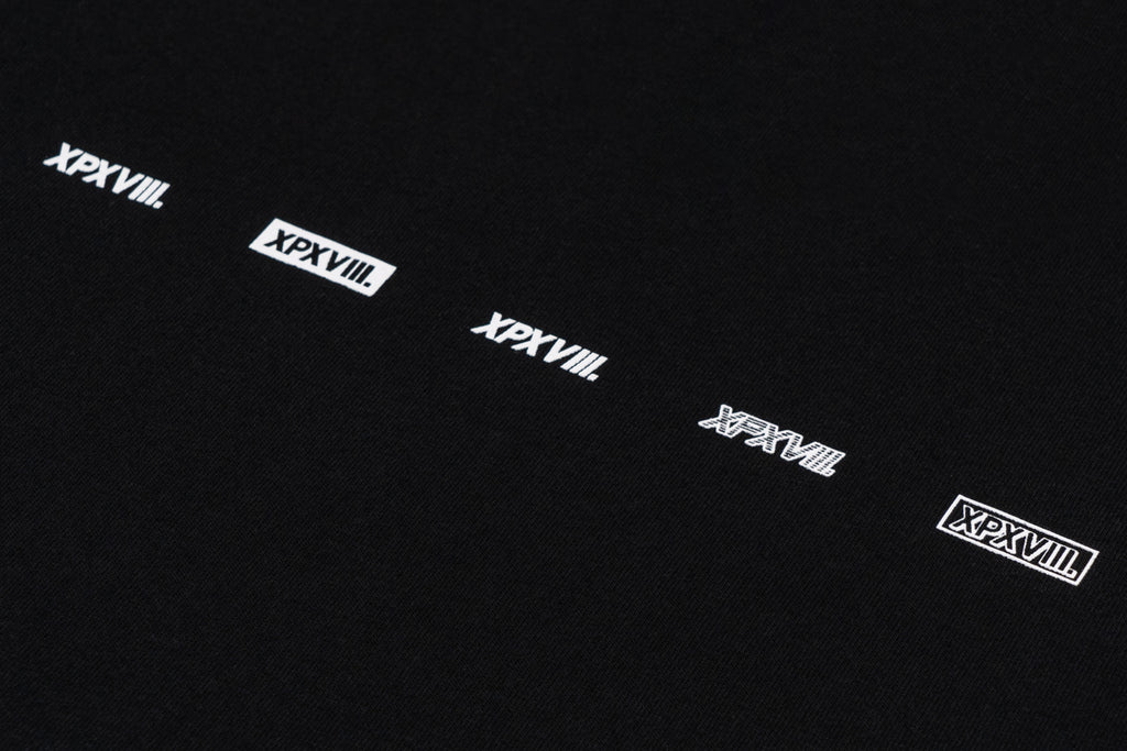 XPX LOGO PARADE BLACK CREW NECK TEE