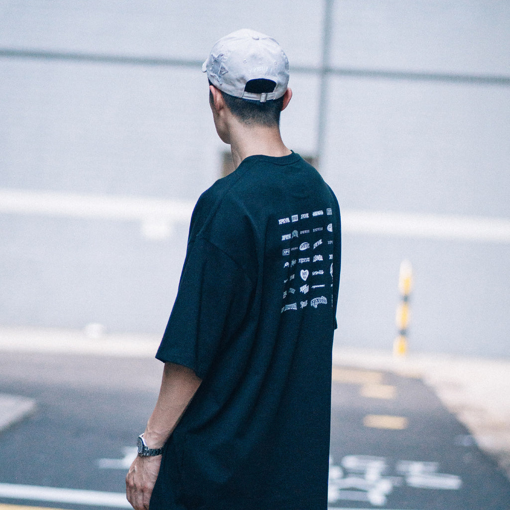 XPX LOGO PARADE BLACK CREW NECK TEE