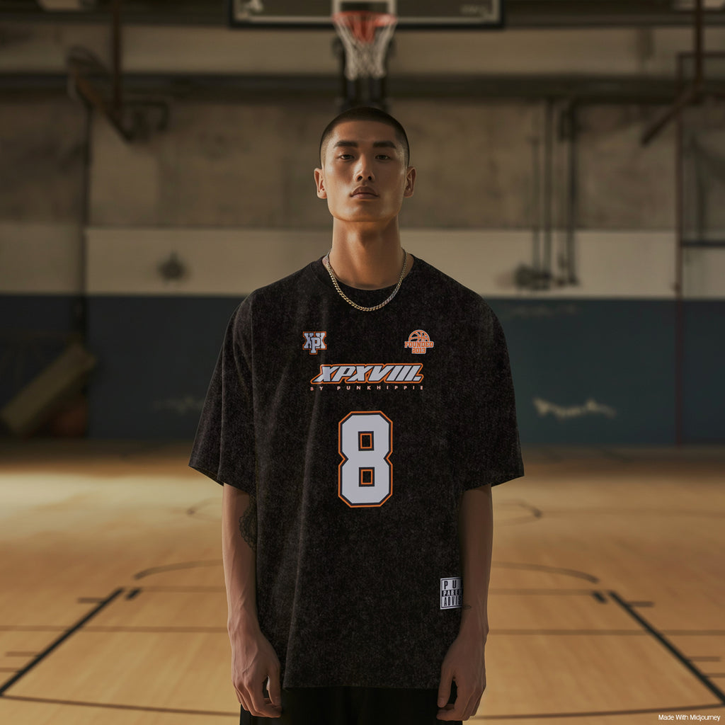 XPX WASHED BASKETBALL BLACK CREW TEE