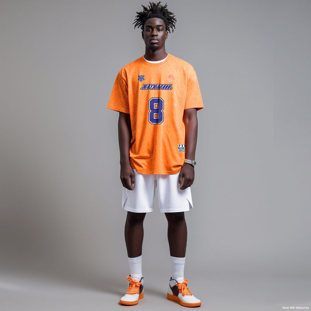 XPX WASHED BASKETBALL ORANGE CREW TEE