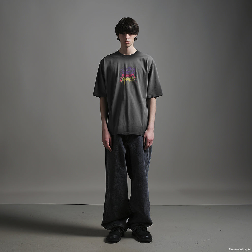 XPX BY PUNKHIPPIE TRIPLE COLOR LOGO CREW NECK TEE IN BLACK