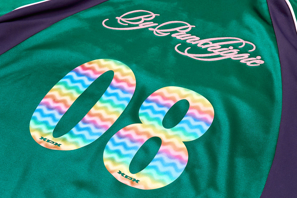 XPX PUNKHIPPIE TWO TONE FOOTBALL JERSEY GREEN & PURPLE