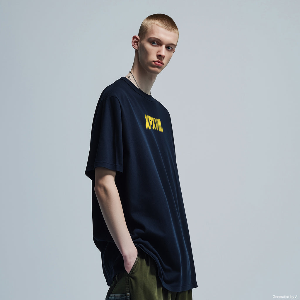 XPX ILLUSIVE LOGO NAVY CREW NECK TEE
