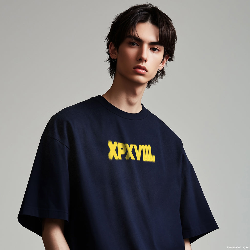 XPX ILLUSIVE LOGO NAVY CREW NECK TEE