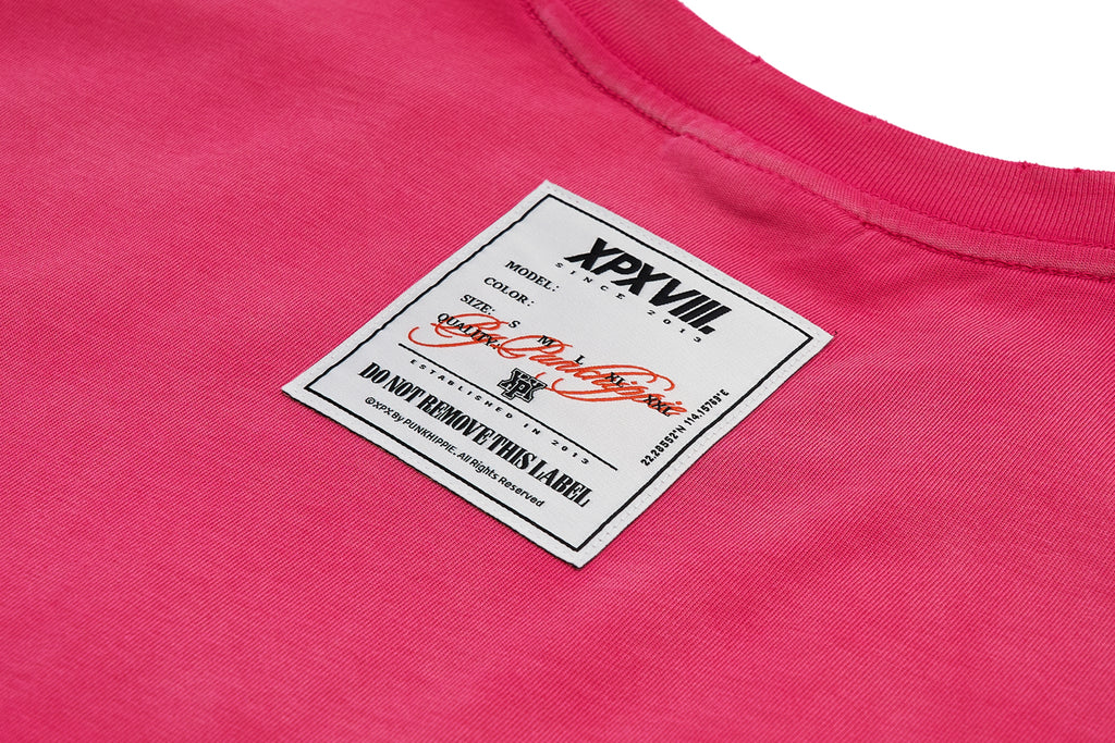 XPX ILLUSIVE LOGO PINK CREW NECK TEE
