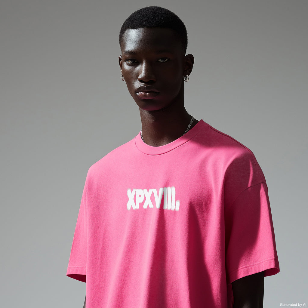 XPX ILLUSIVE LOGO PINK CREW NECK TEE