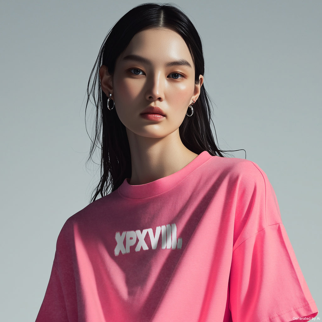 XPX ILLUSIVE LOGO PINK CREW NECK TEE
