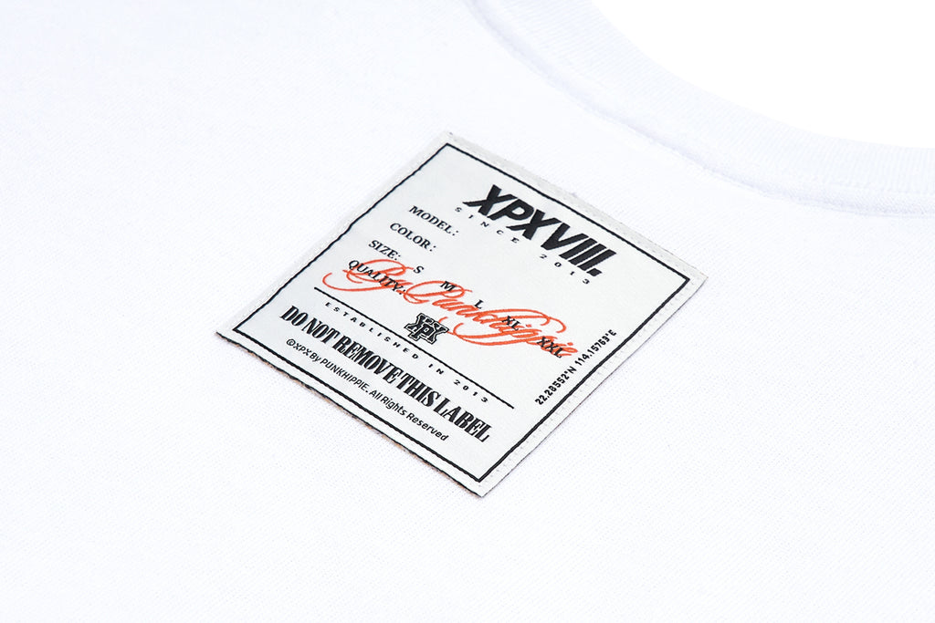 XPX MULTI FLUO COLOR LOGO WHITE CREW NECK TEE