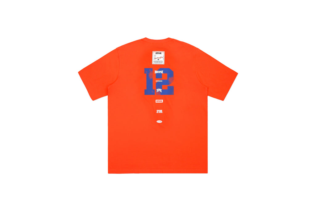 XPX NO.12 WITH LOGOS ORANGE CREW NECK TEE