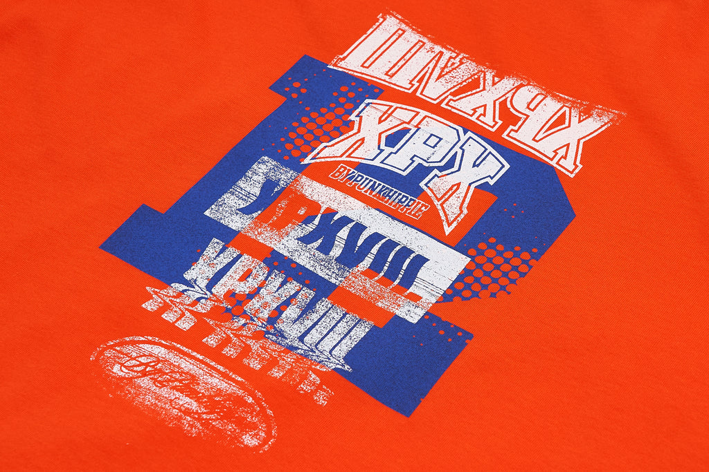 XPX NO.12 WITH LOGOS ORANGE CREW NECK TEE