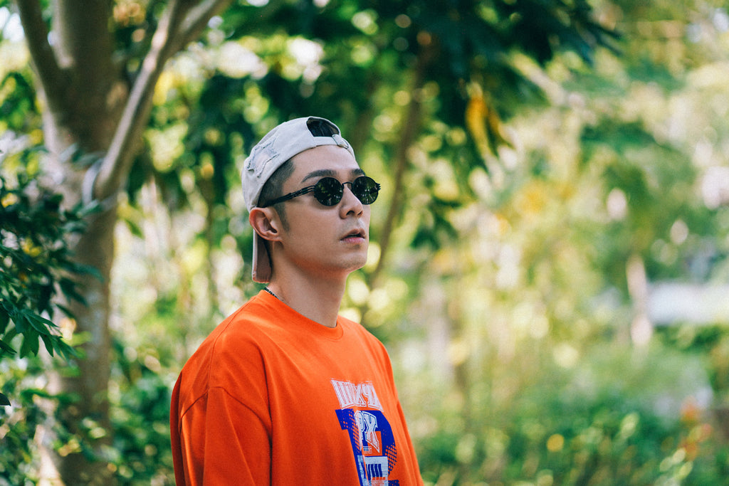 XPX NO.12 WITH LOGOS ORANGE CREW NECK TEE