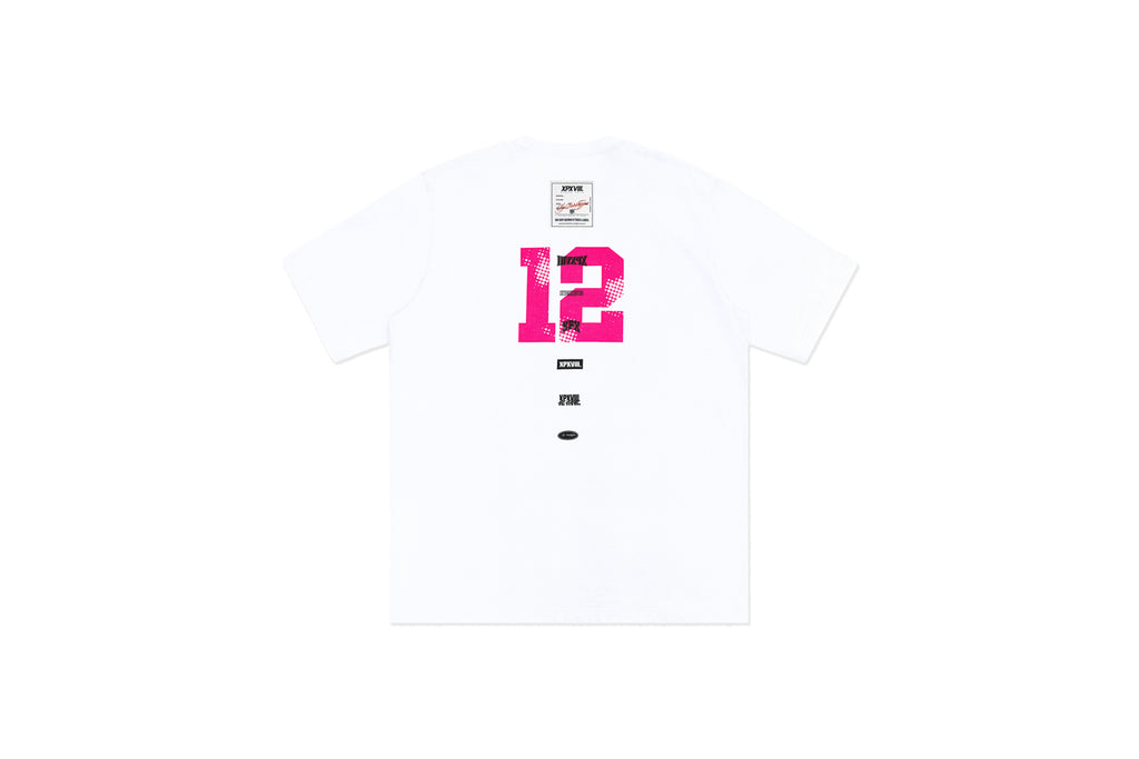 XPX NO.12 WITH LOGOS WHITE CREW NECK TEE