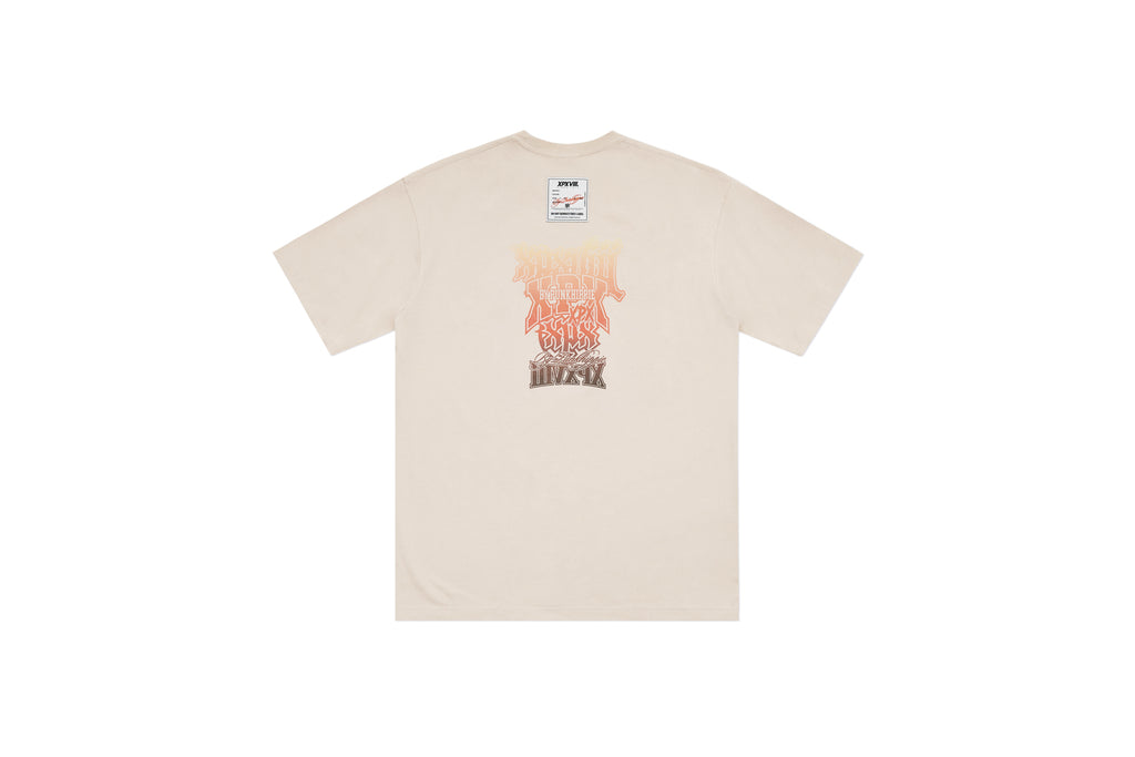 XPX GRADIENT LOGOS BEIGE CREW NECK TEE