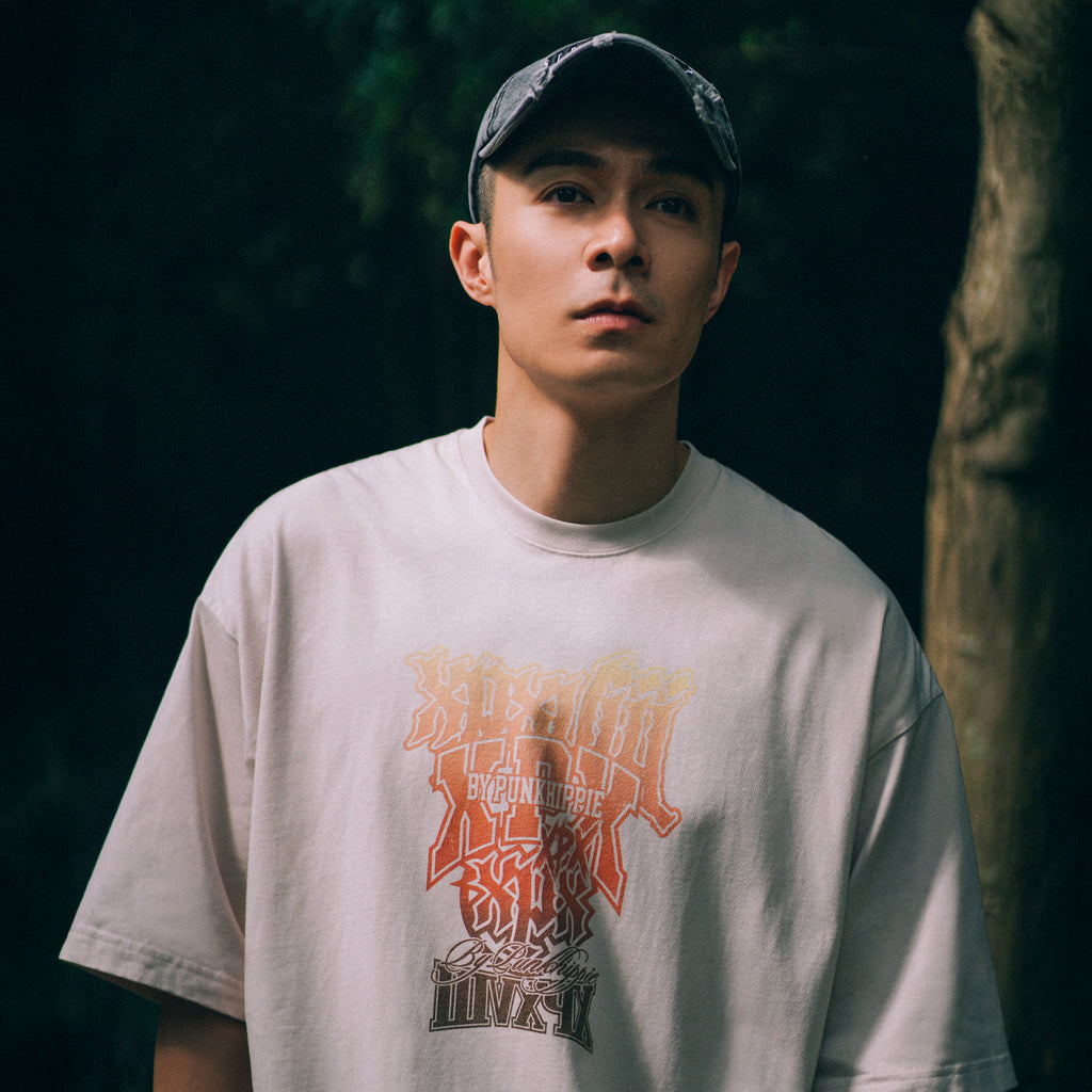 XPX GRADIENT LOGOS BEIGE CREW NECK TEE