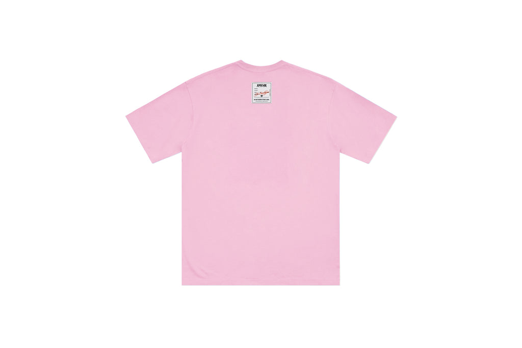 XPX PUFFY & MELTING STYLE LOGO PINK CREW NECK TEE