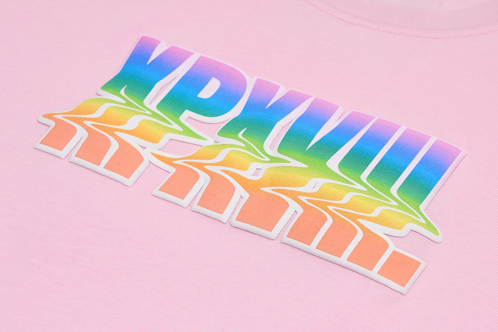 XPX PUFFY & MELTING STYLE LOGO PINK CREW NECK TEE