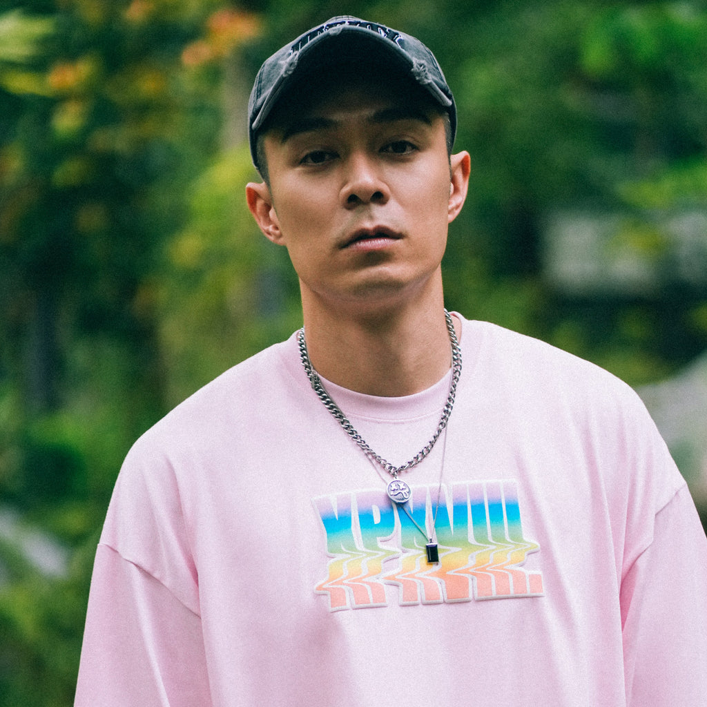 XPX PUFFY & MELTING STYLE LOGO PINK CREW NECK TEE