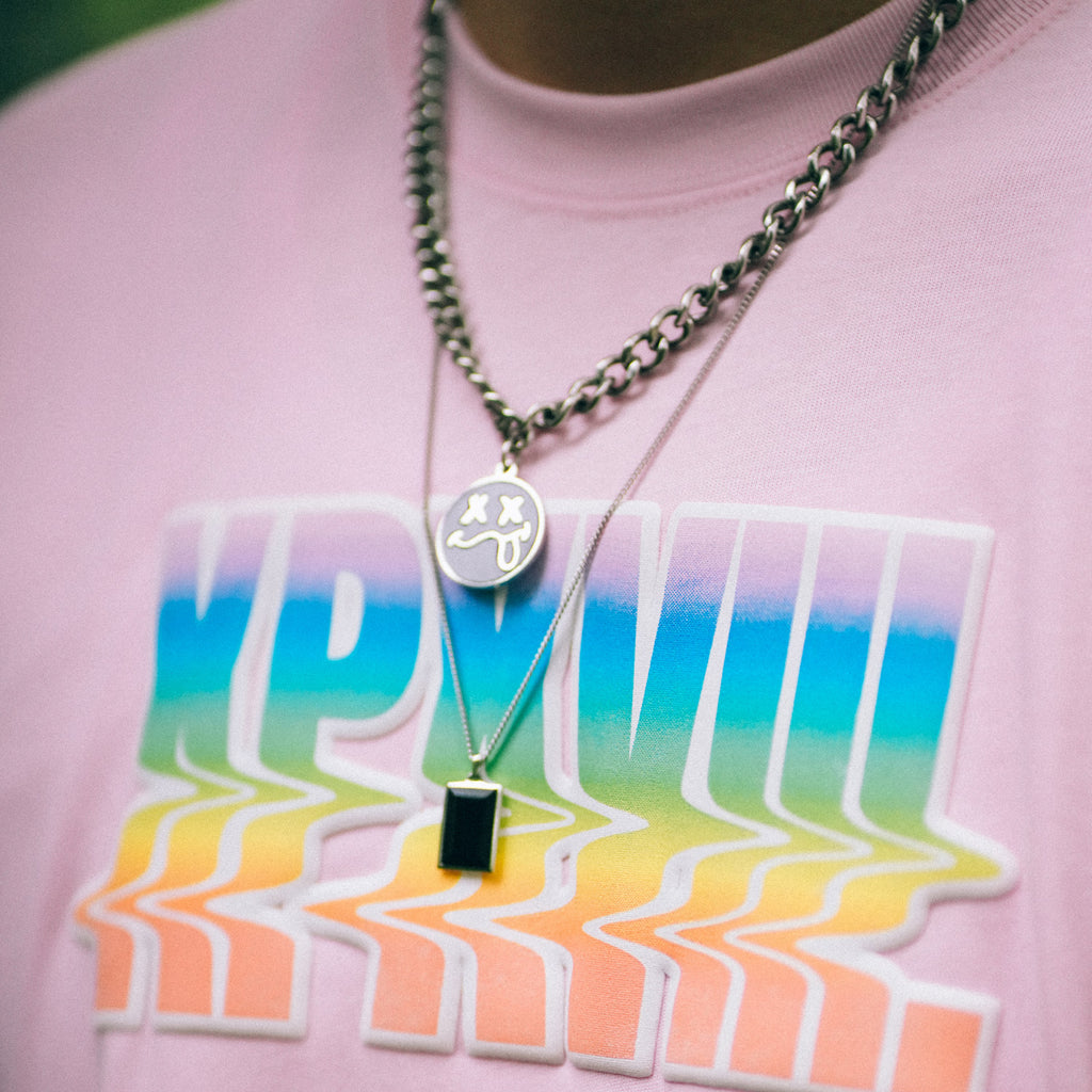 XPX PUFFY & MELTING STYLE LOGO PINK CREW NECK TEE