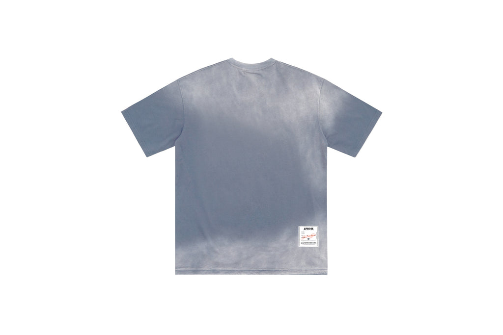 XPX XPXVIII EMBROIDERY PRINT GREY CREW NECK TEE