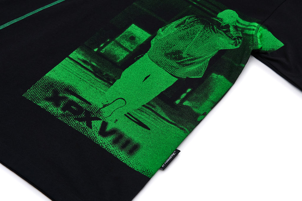 XPX PUNKHIPPIE SILHOUETTE BLACK CREW NECK TEE