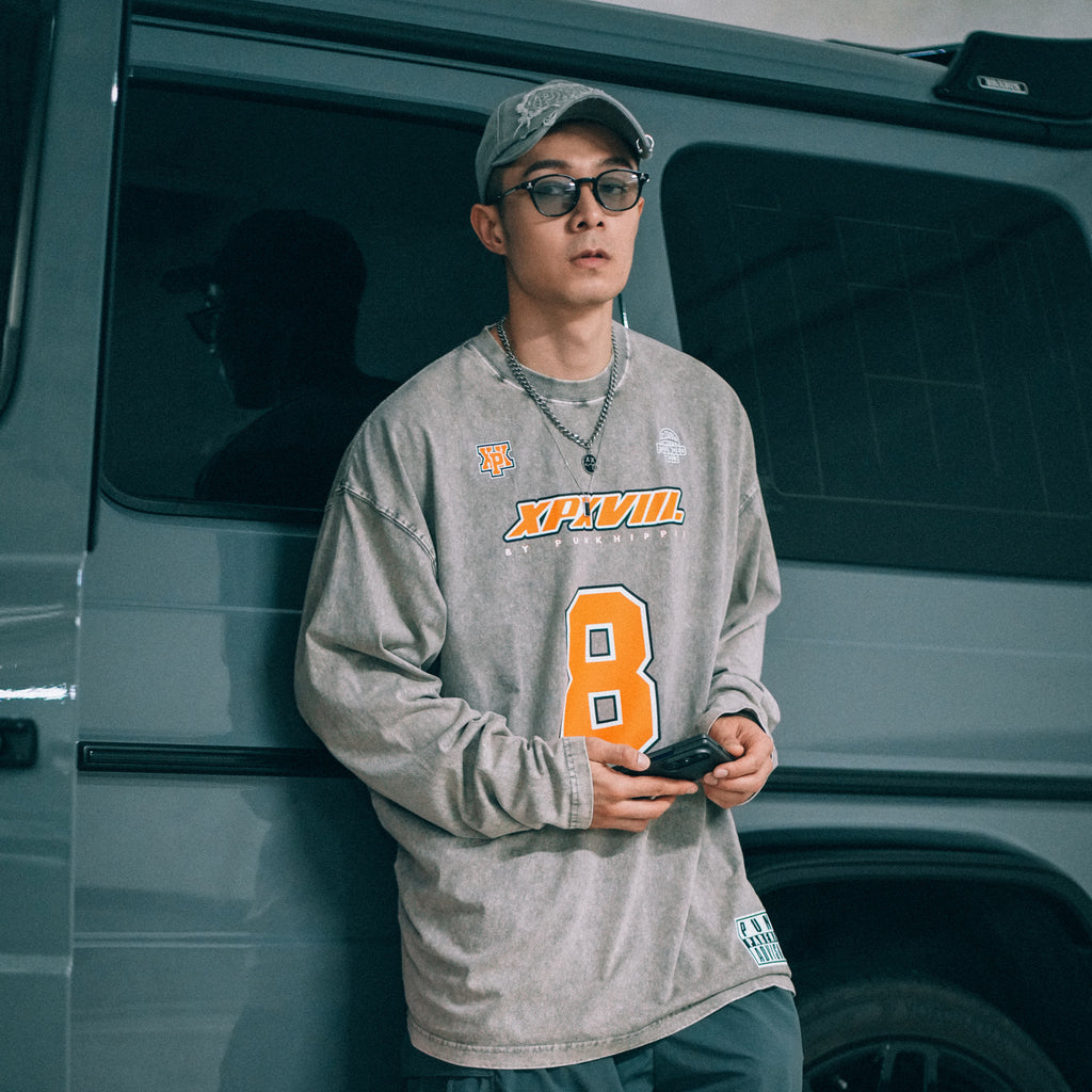 XPX PUNKHIPPIE 8 LIGHT GREY LONG SLEEVE TEE