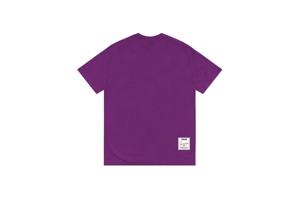 XPX POP CONTRAST COLOR PURPLE CREW NECK TEE