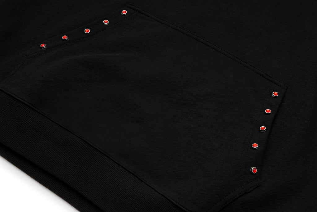 XPX STUDDED XPXVIII LOGO BLACK HOODIE