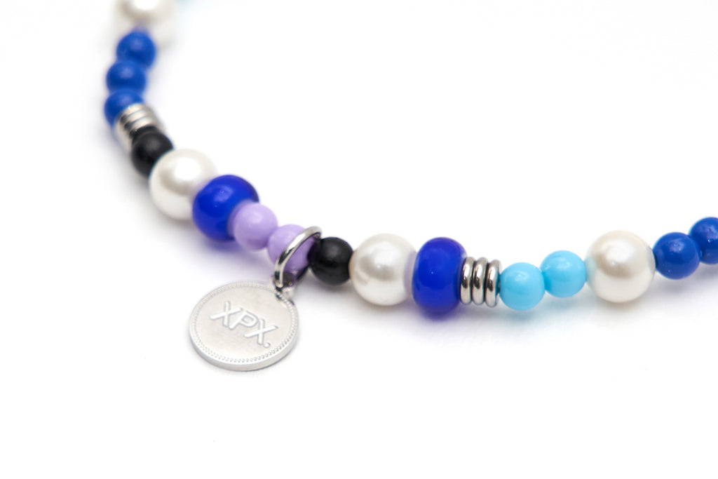 XPX COLORFUL BEADINGS BRACELET BLUE COOL TONE