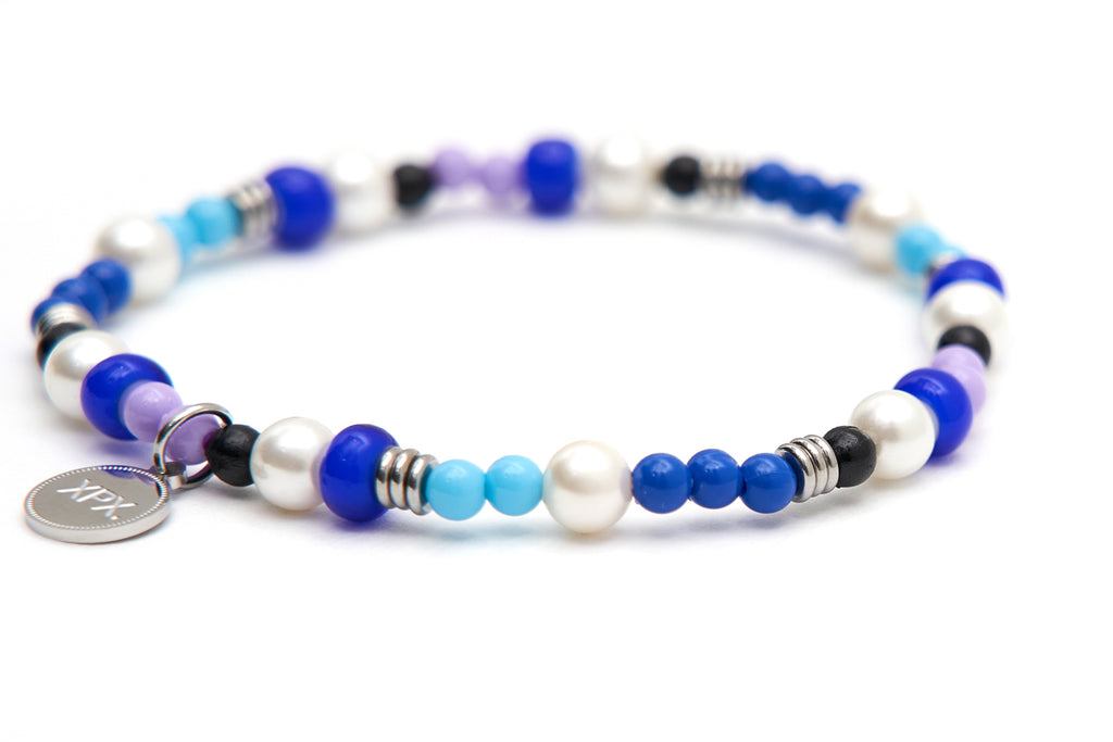 XPX COLORFUL BEADINGS BRACELET BLUE COOL TONE