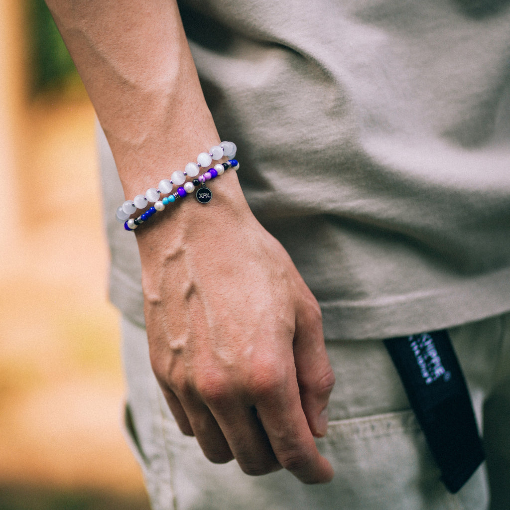 XPX COLORFUL BEADINGS BRACELET BLUE COOL TONE