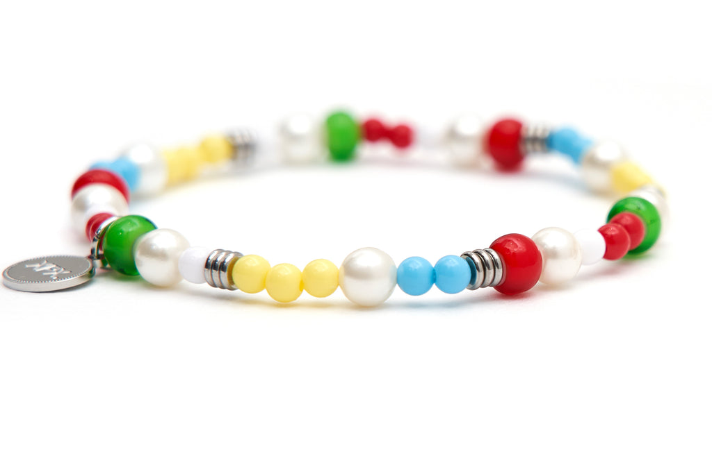 XPX COLORFUL BEADINGS BRACELET RED WARM TONE