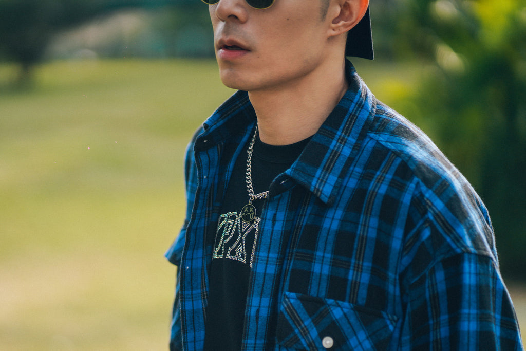 XPX OVERDYE CHECK SHIRT IN BLUE & PURPLE