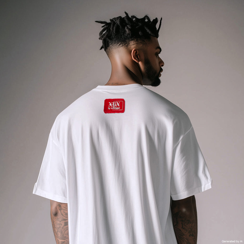 XPX EMBROIDERY VINTAGE UNIVERSITY CREW NECK TEE IN WHITE