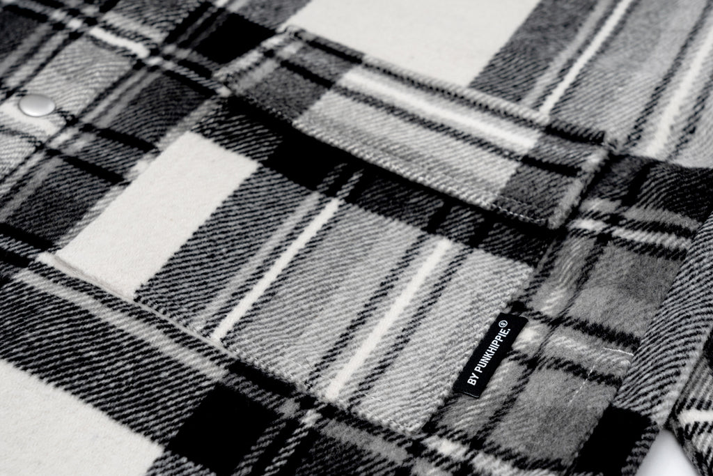 XPX 'HEAVY WOOL' OVER SHIRT (BLACK & WHITE)