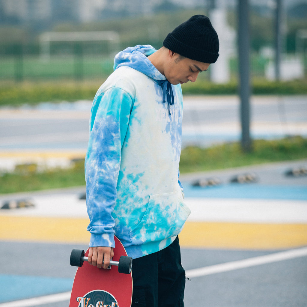 XPX TIE DYE HOODIE IN BLUE - YELLOW - GREEN