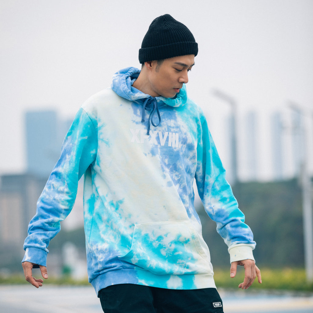 XPX TIE DYE HOODIE IN BLUE - YELLOW - GREEN