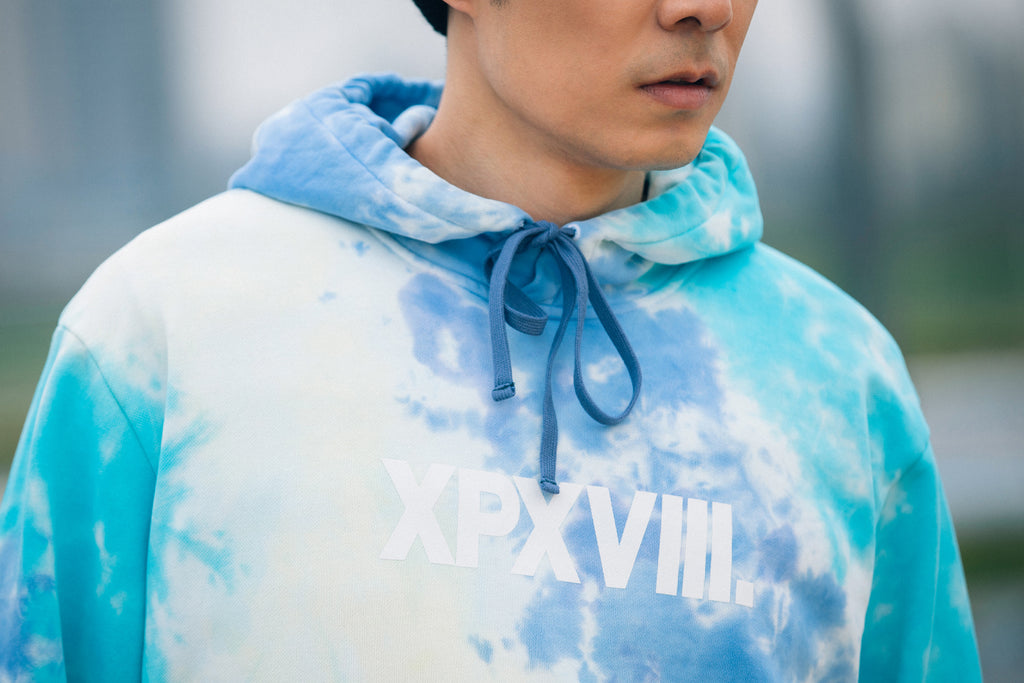 XPX TIE DYE HOODIE IN BLUE - YELLOW - GREEN