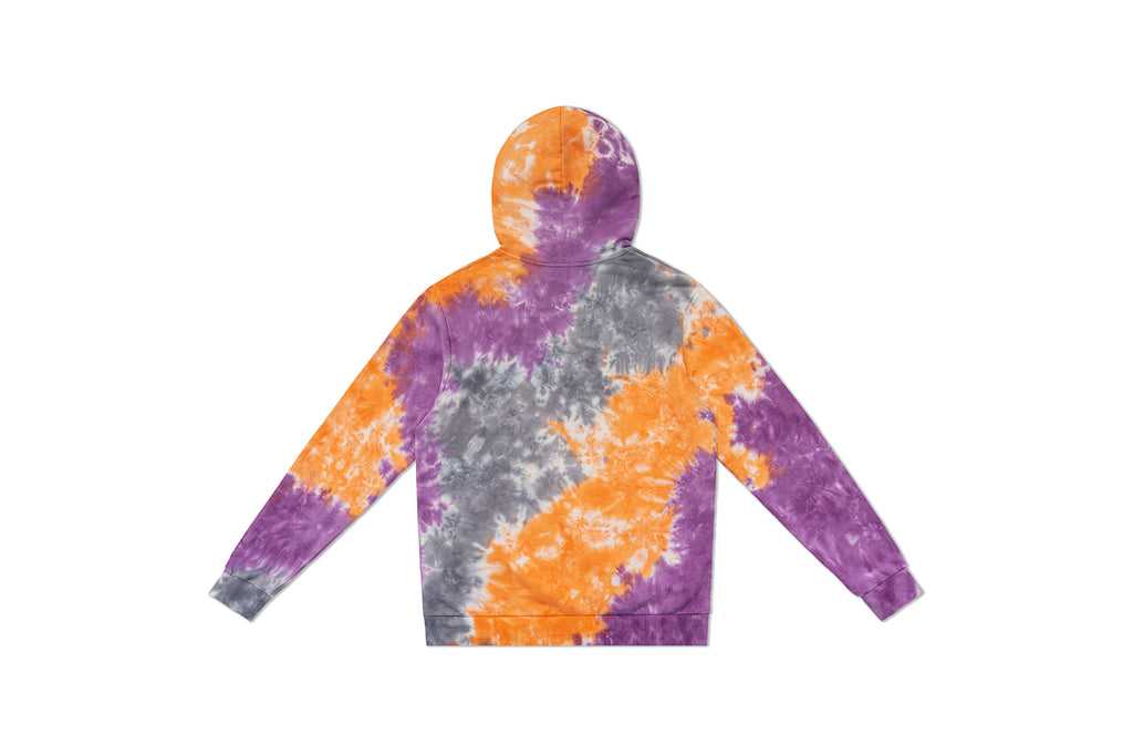 XPX TIE DYE HOODIE IN PURPLE - GREY - ORANGE