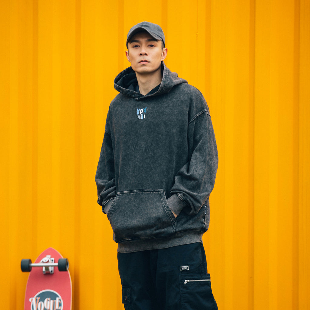 XPX XPXVIII. VINTAGE WASHED DARK GREY HOODIE