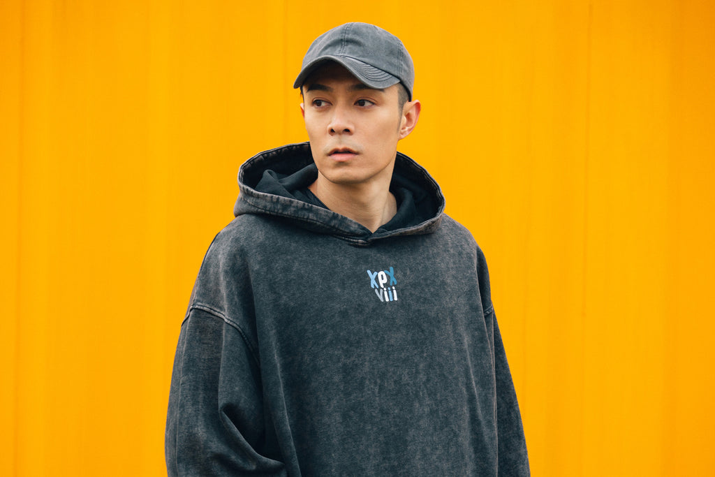 XPX XPXVIII. VINTAGE WASHED DARK GREY HOODIE