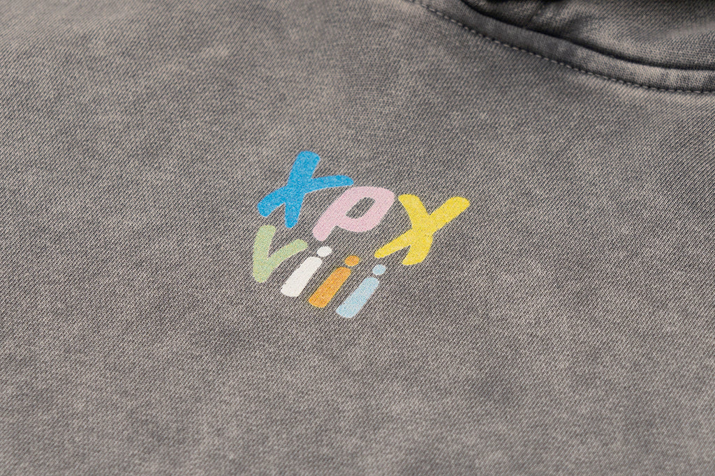 XPX XPXVIII. VINTAGE WASHED LIGHT GREY HOODIE