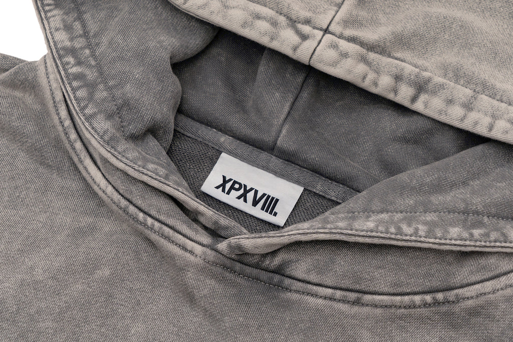XPX XPXVIII. VINTAGE WASHED LIGHT GREY HOODIE