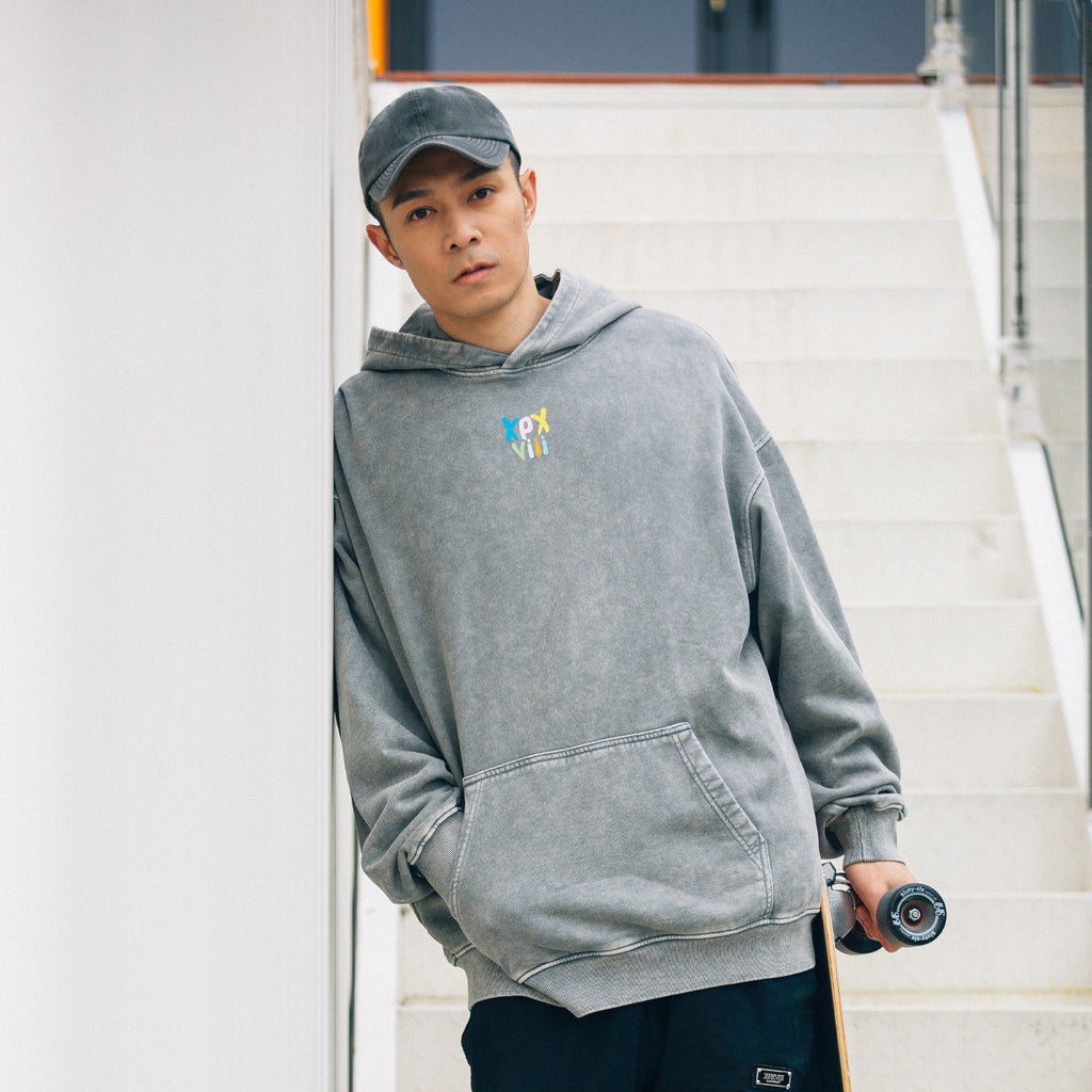 XPX XPXVIII. VINTAGE WASHED LIGHT GREY HOODIE