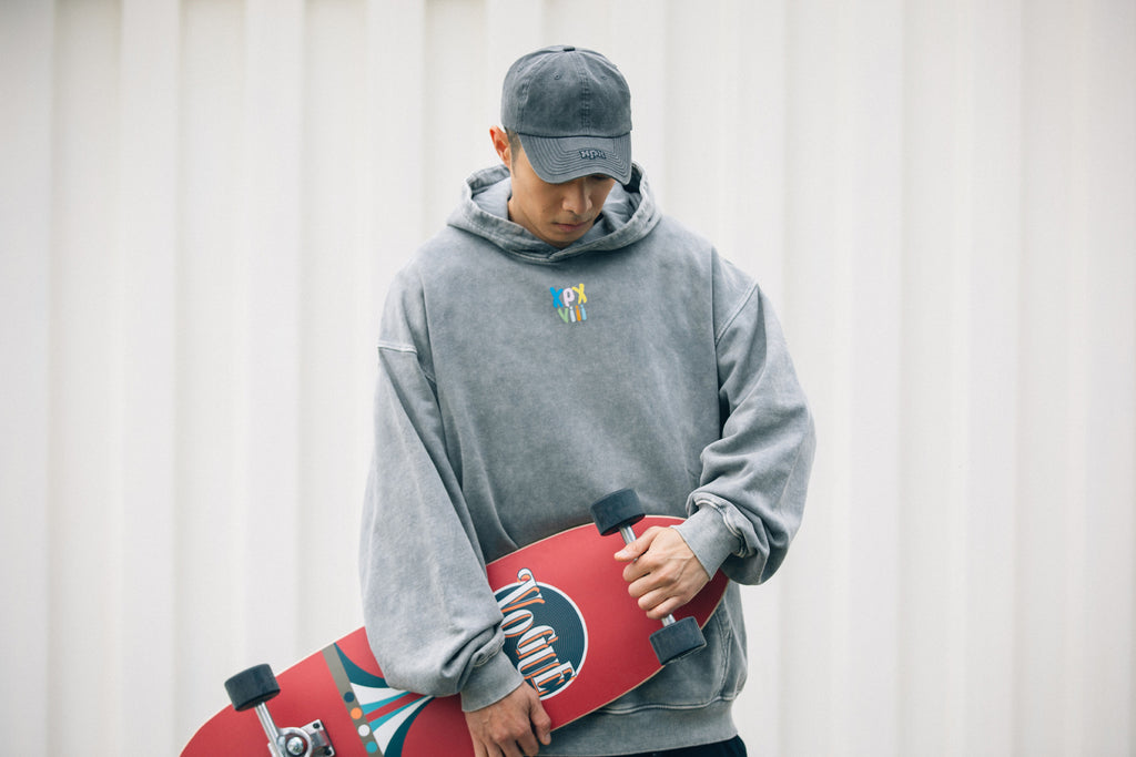 XPX XPXVIII. VINTAGE WASHED LIGHT GREY HOODIE