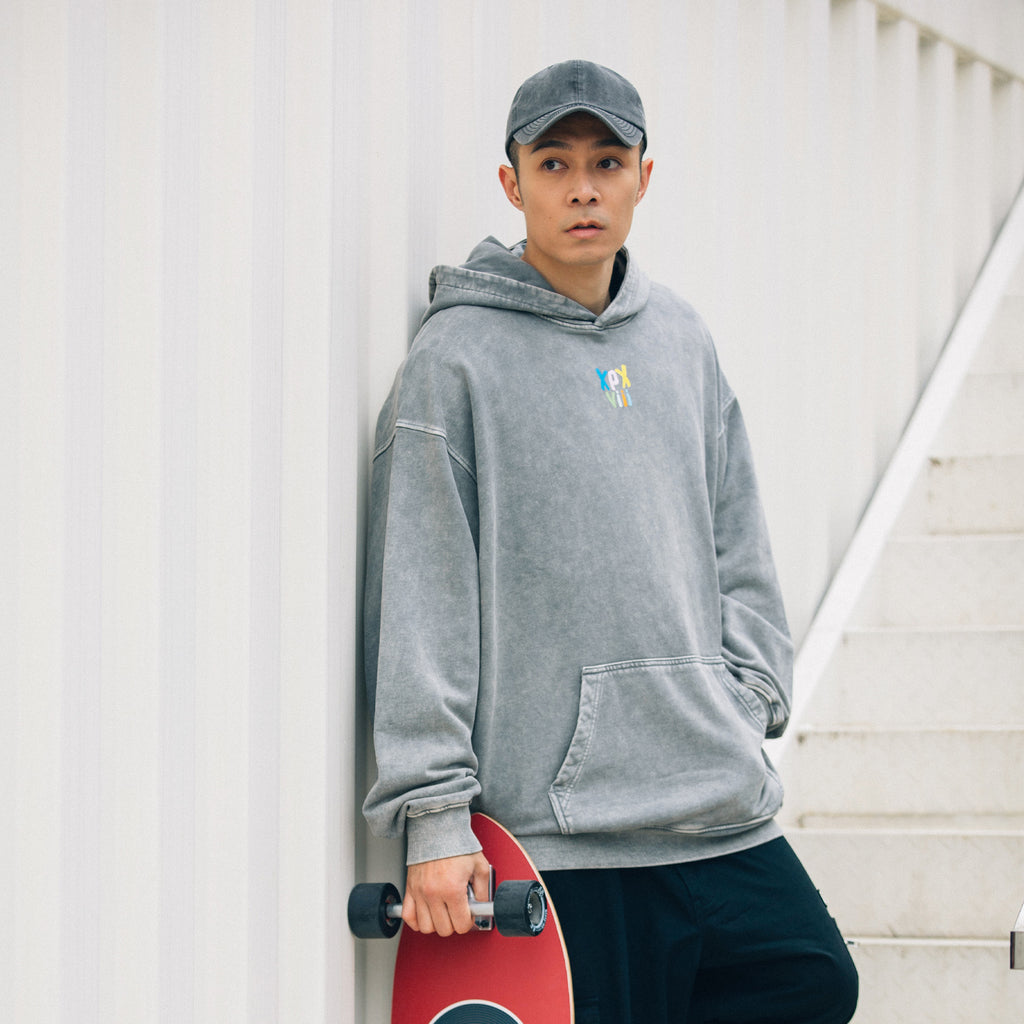 XPX XPXVIII. VINTAGE WASHED LIGHT GREY HOODIE
