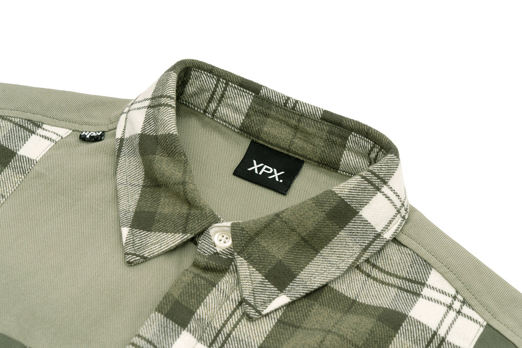 XPX GREEN TONE PATCHED OVERSHIRT